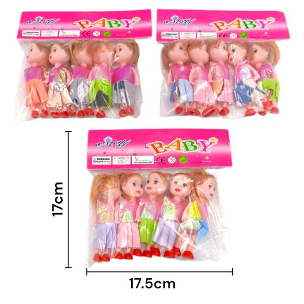 EN02142/212673  SET DE MUÑECA DE CUERPO SÓLIDO DE 7,6 CM - 5 PIEZAS